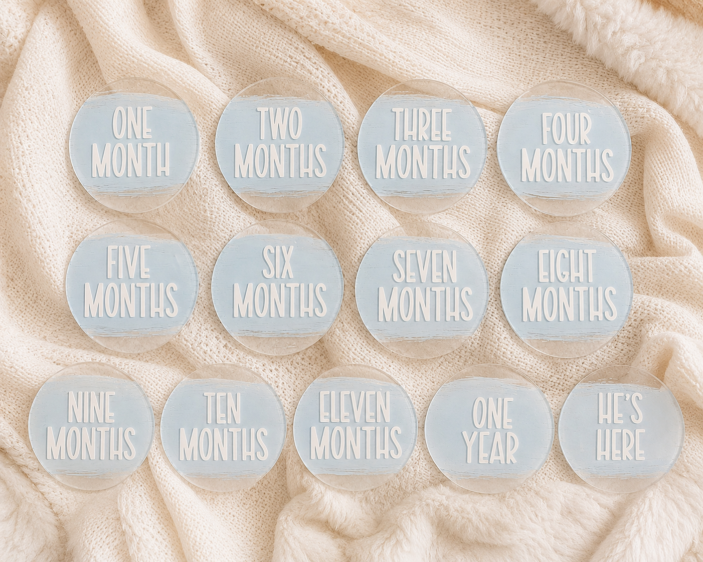 Hand-Painted Acrylic Baby Milestone Disc Set