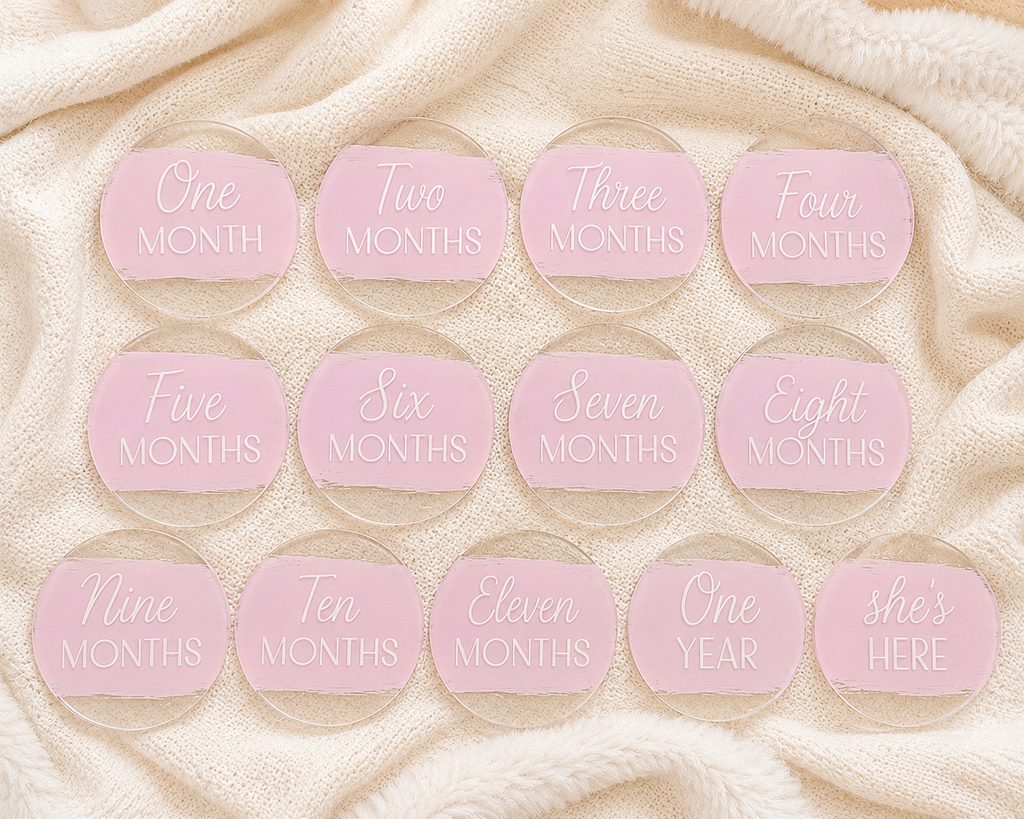 Hand-Painted Acrylic Baby Milestone Disc Set